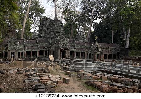 Ta Prohm Temple View Large Photo Image Picture - Ta Prohm Temple. Fotosearch