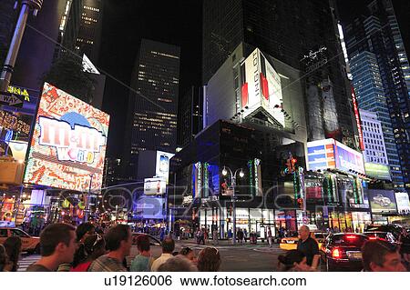 Time Square at Night View Large Photo Image Stock Photograph - Time Square at Night. Fotosearch