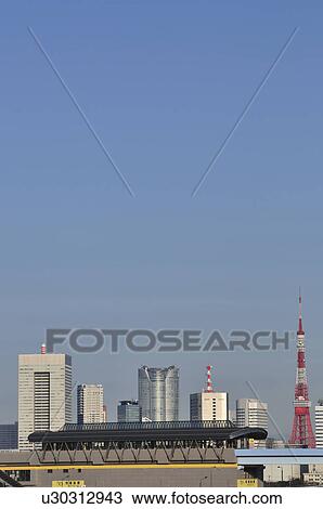 Tokyo Skyline with Tokyo Tower View Large Photo Image Stock Image - Tokyo Skyline with Tokyo Tower. Fotosearch