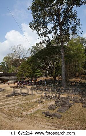 Tourists at Angkor Thom View Large Photo Image Picture - Tourists at Angkor Thom. Fotosearch