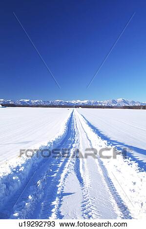Stock Image - Track in Snow. Fotosearch