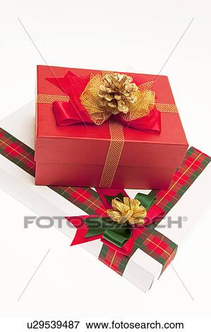 Two Christmas Presents View Large Photo Image Stock Photo - Two Christmas Presents. Fotosearch