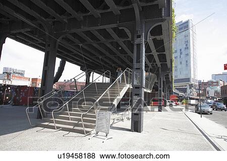 Under the High Line in Meatpacking District View Large Photo Image Stock Photo - Under the High Line in Meatpacking District. Fotosearch