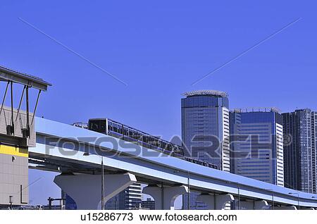 Stock Image - Yurikamome Near Toyosu. Fotosearch