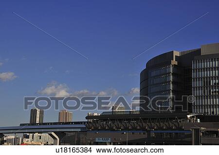 Yurikamome train leaving Shin Toyosu station, Koto ward, Tokyo Prefecture, Honshu, Japan View Large Photo Image Picture - Yurikamome train leaving Shin Toyosu station, Koto ward, Tokyo Prefecture, Honshu, Japan . Fotosearch