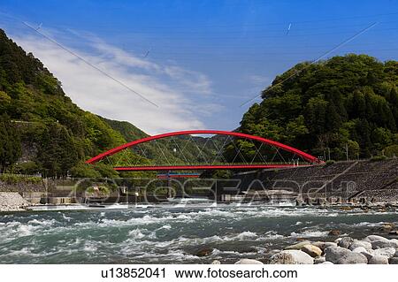 Aimoto Bridge Spanning Kurobe River View Large Photo Image Stock Image - Aimoto Bridge Spanning Kurobe River. Fotosearch