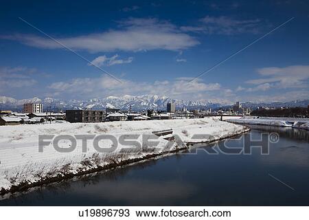 Asuwa River in Winter View Large Photo Image Stock Image - Asuwa River in Winter. Fotosearch