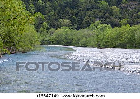 Azusagawa River View Large Photo Image Stock Photo - Azusagawa River. Fotosearch