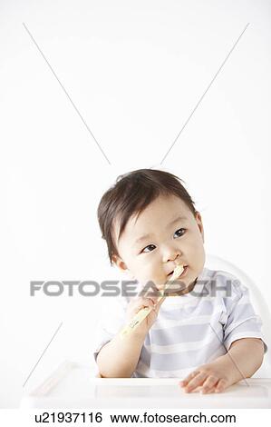 Baby Brushing Teeth View Large Photo Image Stock Photograph - Baby Brushing Teeth. Fotosearch