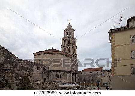 Bell Tower of Diocletian Royal Palace View Large Photo Image Stock Photo - Bell Tower of Diocletian Royal Palace. Fotosearch