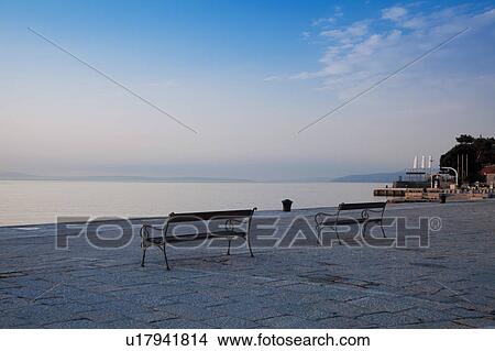 Picture - Benches by Sea. Fotosearch