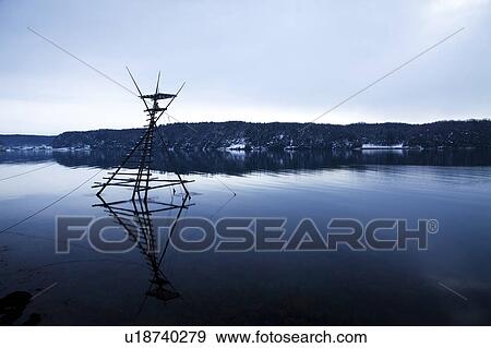 Boramachi Yagura, A wooden fishing Tower in Morning View Large Photo Image Stock Photo - Boramachi Yagura, A wooden fishing Tower in Morning. Fotosearch