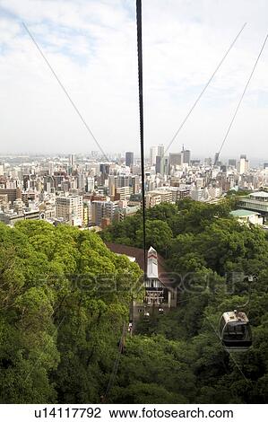 Stock Image - Cable Car and Kobe City. Fotosearch