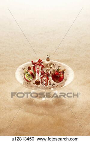 Christmas Decorations on Plate View Large Photo Image Stock Image - Christmas Decorations on Plate. Fotosearch