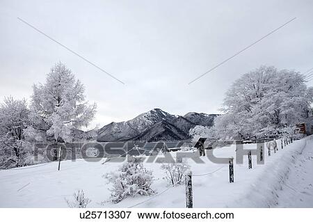 Stock Photo - Chuzenji Lake in Winter. Fotosearch