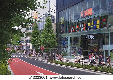 Stock Image - Cityscape of Harajuku, Shibuya Ward, Tokyo Prefecture, Japan. Fotosearch