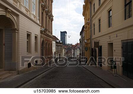 Cobblestoned Street View Large Photo Image Stock Photography - Cobblestoned Street. Fotosearch