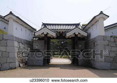 Stock Image - Gate at Ako Castle. Fotosearch