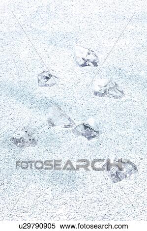 Stock Photography - Glass beads and artificial ice cubes. Fotosearch