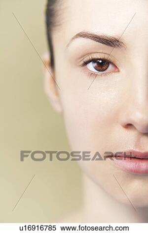 Stock Photography - Headshot of young woman. Fotosearch