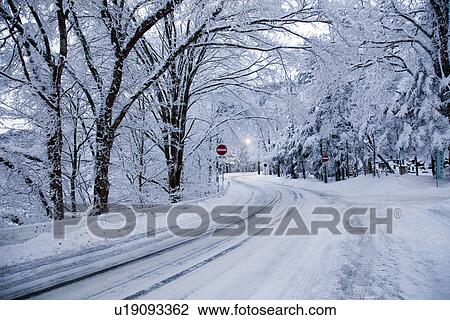 Stock Image - Irohazanka Route in Winter. Fotosearch