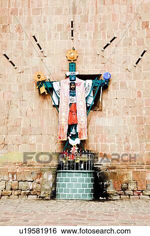 Stock Photograph - Jesus on cross, Peru, Latin America. Fotosearch