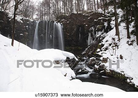 Stock Image - Karasawa Falls in Winter. Fotosearch
