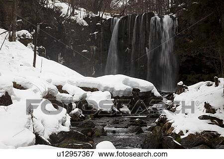 Stock Photo - Karasawa Falls in Winter. Fotosearch