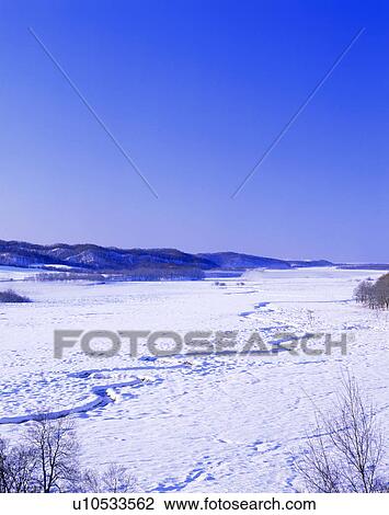 Stock Image - Lake Shirarutoro, Hokkaido Prefecture, Japan. Fotosearch