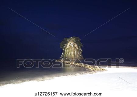 Mitsuke Island at Night View Large Photo Image Stock Photo - Mitsuke Island at Night. Fotosearch