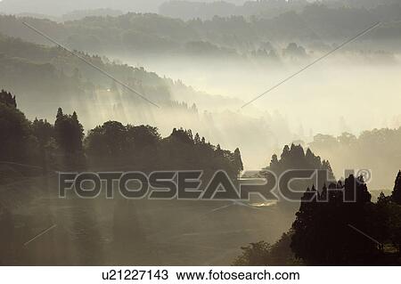 Stock Image - Mountain Range at Dawn. Fotosearch