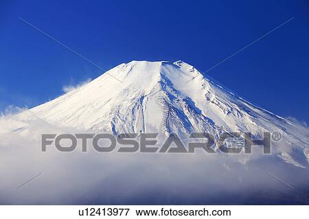 Stock Photo - Mt. Fuji in winter, Yamanashi Prefecture, Honshu, Japan. Fotosearch