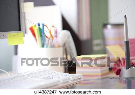 Office desk and memo View Large Photo Image Stock Photo - Office desk and memo. Fotosearch