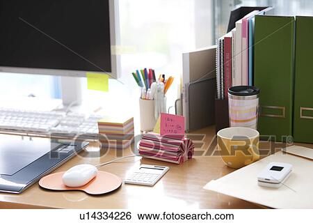 Stock Photograph - Office desk and memo. Fotosearch
