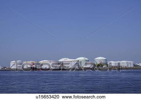 Oil tanks in Chiba harbor, Chiba City, Honshu, Japan View Large Photo Image Stock Image - Oil tanks in Chiba harbor, Chiba City, Honshu, Japan. Fotosearch