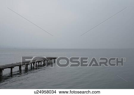 Old pier at a lake, Shiga Prefecture, Japan View Large Photo Image Picture - Old pier at a lake, Shiga Prefecture, Japan. Fotosearch