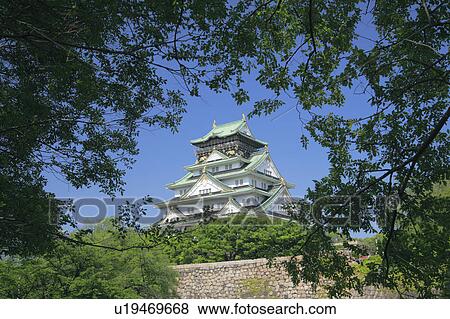 Osaka Castle Seen Through Branches View Large Photo Image Stock Photo - Osaka Castle Seen Through Branches. Fotosearch