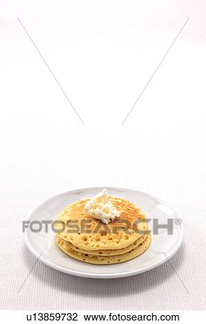 Stock Image - Pancakes with Cream. Fotosearch