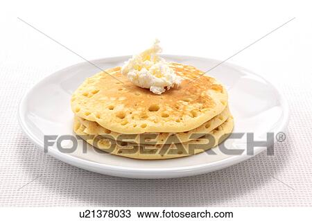 Stock Image - Pancakes with Cream. Fotosearch