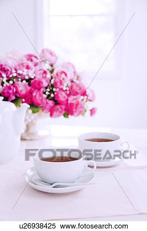 Pink Roses and Tea Cups View Large Photo Image Stock Photography - Pink Roses and Tea Cups. Fotosearch