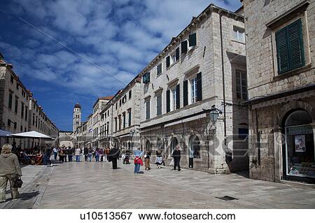 Stock Photo - Placa Street in Dubrovnik Old Town. Fotosearch