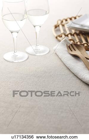 Stock Photograph - Place Setting with Hemp Canvas. Fotosearch