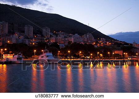 Stock Photo - Port Gruz at Dusk. Fotosearch