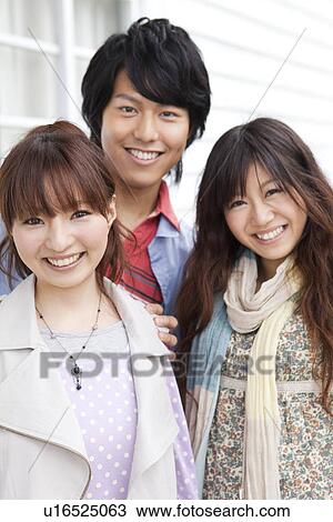 Stock Image - Portrait of young people . Fotosearch