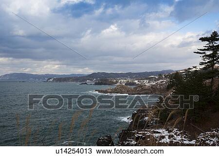 Rocky Coastline in Winter View Large Photo Image Stock Image - Rocky Coastline in Winter. Fotosearch
