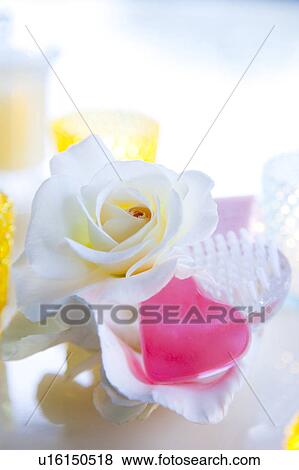 Stock Photo - Rose and Toiletries. Fotosearch