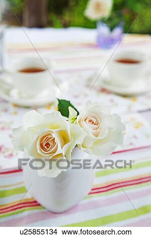Picture - Roses and Afternoon Tea. Fotosearch