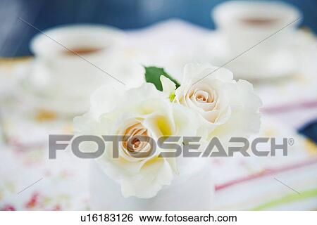 Stock Photograph - Roses and Afternoon Tea. Fotosearch