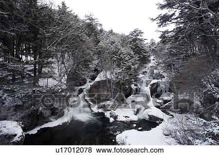 Stock Photo - Ryuzu Falls in Winter. Fotosearch