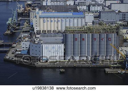 Silos at Chiba port, Chiba Prefecture, Japan View Large Photo Image Stock Photo - Silos at Chiba port, Chiba Prefecture, Japan. Fotosearch